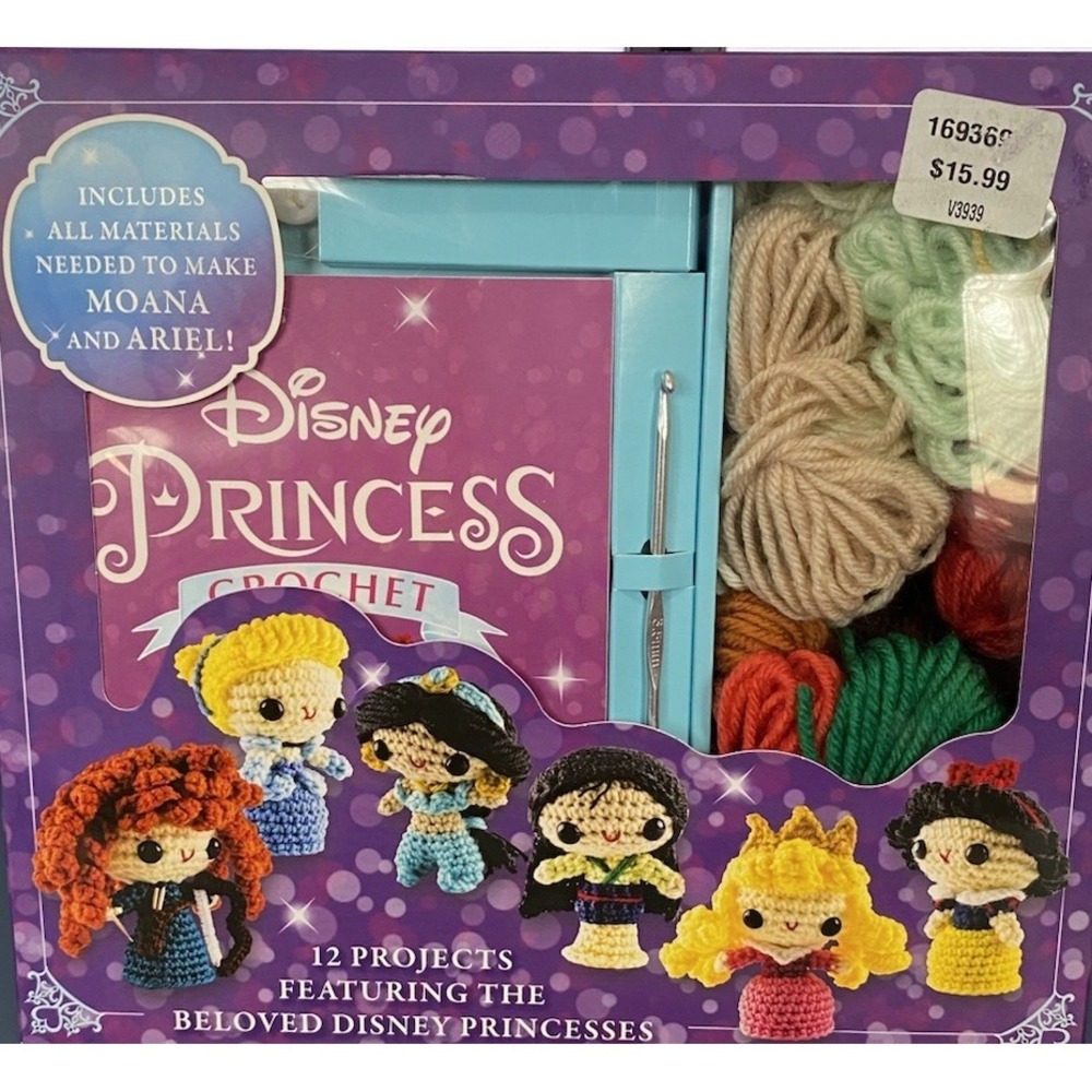 Disney Princess Crochet Characters Kit Open Box Manual For 12 Princesses Makes 2